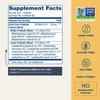 Extra Care probiotic supplement facts with dairy-free, gluten-free and shelf-stable icons
