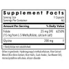 L-Methylfolate supplement facts panel