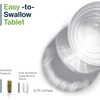 Pro-Women tablet beside a standard capsule, easy-to-swallow 0.75 inch tablet