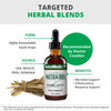 Targeted herbal blends graphic with microbial support and Dr Cowden badge