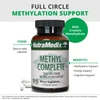 Methyl Complete bottle with capsules, form and benefits callouts, with creatine monohydrate