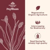 Organic India psyllium plant illustration with regenerative farming notes