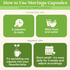 How to use Moringa capsules: 2 capsules twice daily with food and water, helpful tips