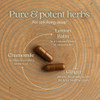 Two capsules, pure potent herbs for satisfying sleep chamomile lemon balm ginger