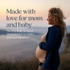 Pregnant woman outdoors, healthy brain and visual development for baby graphic