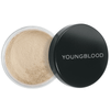Open jar of medium Youngblood rice setting powder beside its black lid