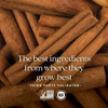 Cinnamon sticks, the best ingredients from where they grow best, non-GMO and NSF logos