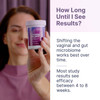 Woman holding the bottle with how long until I see results text
