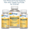 Solaray Vitamin D3 Quercetin Bromelain Vitamin C and Selenium bottles, pair for immune support