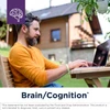 Man at laptop thinking, Designs for Health Neurolink brain cognition graphic