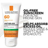 La Roche-Posay Anthelios Clear Skin SPF 60 tube with oil-free sunscreen callouts
