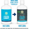 Old Liquid Light and new Active Liquid Light labels, new look same great formula graphic