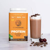 Classic Plus Chocolate tub with chocolate smoothie whipped cream cherry coffee beans graphic