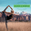 Woman in dancer yoga pose outdoors, Classic Protein clean and simple graphic
