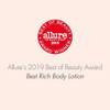Allure 2019 Best of Beauty award badge, best rich body lotion