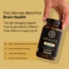 Hand holding the bottle beside ultimate blend ingredient counts