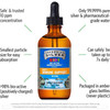 Kids Silver Hydrosol bottle with 10 ppm pure bio-active amber glass callouts graphic