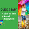 Child in rain boots with umbrella, Kids Silver quick easy tastes like water graphic