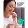 Woman drinking water, Glow Matrix take three capsules daily size graphic