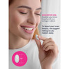 Woman taking tablet, Collagen plus C Biotin six tablets daily size graphic