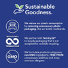 Pure Encapsulations sustainable goodness graphic with recycling, TerraCycle and non-GMO icons