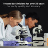 Scientists at microscopes, trusted by clinicians for over 35 years graphic