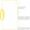 Fish oil softgel with DHA and EPA, rosemary preservation and no artificial flavoring callouts