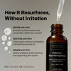 Revision Radiance+ how it resurfaces graphic with AHA, BHA and PHA