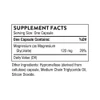 Supplement facts panel for Magnesium Glycinate