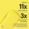 Yellow cream texture with retinal versus retinol comparison stats