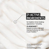 Close-up of whipped cream balm texture, 21 active ingredients graphic