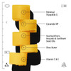 Lip balm ingredients graphic, palmitoyl tripeptide-5, ceramide NP, seed oils, shea butter, vitamins C and E