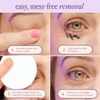 Four-step easy, mess-free mascara removal with warm water
