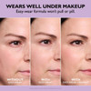 Model's eye area without and with Easy-Wear and with makeup, wears well under makeup
