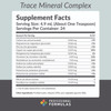 Trace Mineral Complex supplement facts calcium magnesium zinc panel