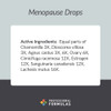 Menopause Drops active homeopathic ingredients Chamomilla ovary card