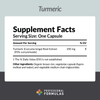Turmeric supplement facts 250 mg curcuminoids root extract panel