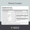 Mineral Complex supplement facts, one capsule serving