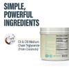 MCT Oil Powder vegan, coconut C8 C10 and nutrition facts graphic