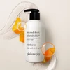 microdelivery facial wash 8 fl oz pump bottle with orange slices and lather swatch