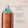 Sunlit Skin bottle with applicator tip callouts graphic