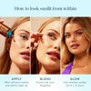 Sunlit Skin apply blend glow how to use steps graphic