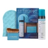 Kit box shown with tanning mitt, body brush and bronzing mousse