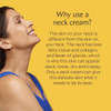 Woman in profile, why use a neck cream graphic