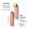 Even Tone and Even Intensive serum bottles comparison graphic