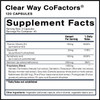 Clear Way Cofactors 120 capsules Supplement Facts panel