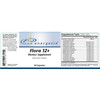 Flora 12+ 60 capsule label unrolled with supplement facts