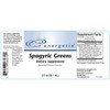 Spagyric Greens Supplement Facts spinach wheat grass spirulina panel