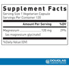 Magnesium Glycinate 120 capsules Supplement Facts 120 mg panel