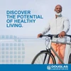 Man with a bicycle by the sea, discover the potential of healthy living graphic